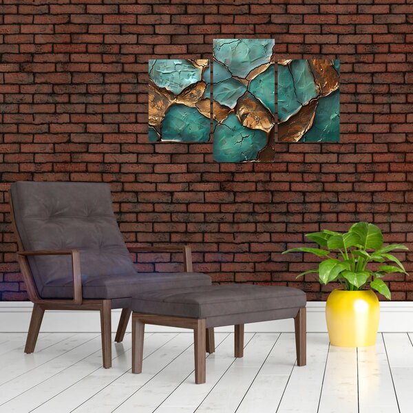 Kép - Zöld-arany festés (90x60 cm)