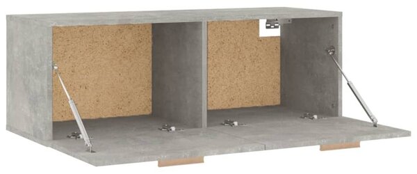 Betonszürke szerelt fa faliszekrény 100 x 36,5 x 35 cm