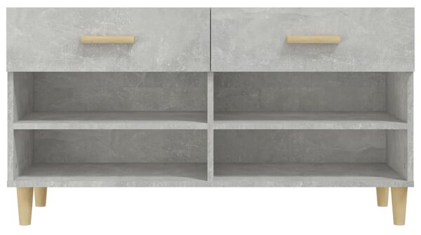 Betonszürke szerelt fa cipőszekrény 102x35x55 cm