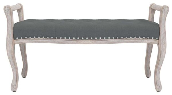 VidaXL Szövet Ülőpad - Francia Stílus - Sötétszürke - 110x45x60 cm