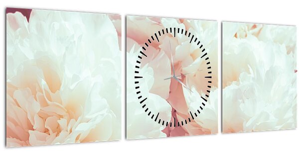 Virágok képe (órával) (90x30 cm)