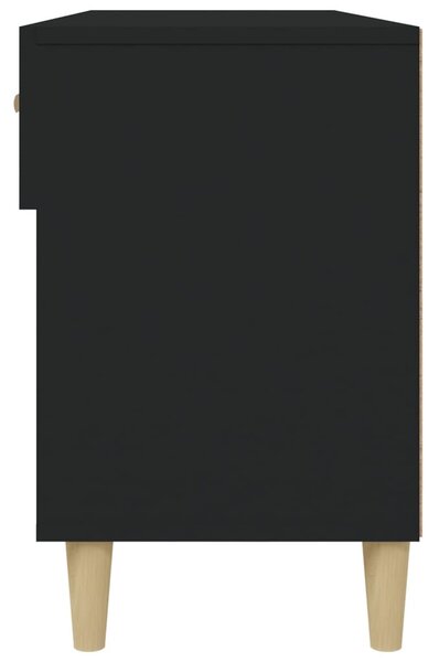 Fekete szerelt fa cipősszekrény 102x35x55 cm