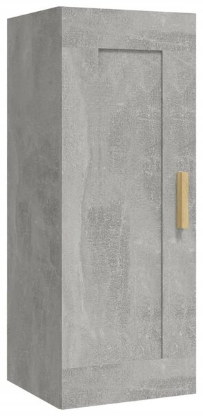 Betonszürke szerelt fa faliszekrény 35 x 34 x 90 cm
