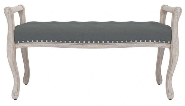 VidaXL Szövet Ülőpad - Francia Stílus - Sötétszürke - 110x45x60 cm