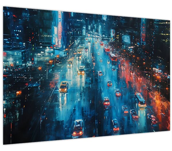 Kép - Nagyváros, olajfestmény (90x60 cm)