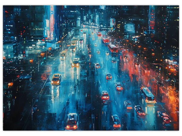 Kép - Nagyváros, olajfestmény (70x50 cm)