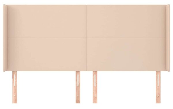 VidaXL Ágytámlá - Műbőr - Cappuccino - 203x16x118/128cm