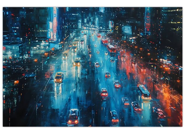 Kép - Nagyváros, olajfestmény (90x60 cm)