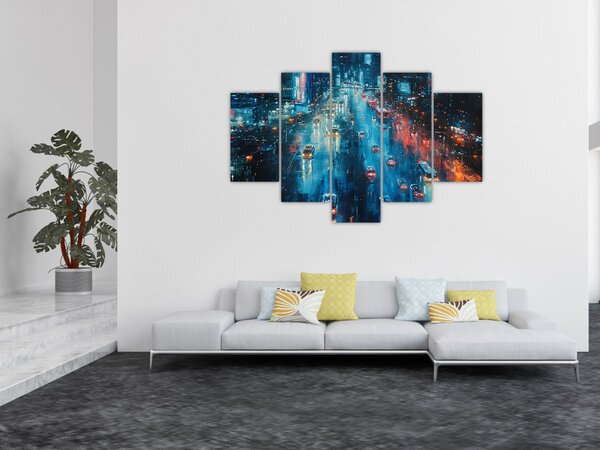 Kép - Nagyváros, olajfestmény (150x105 cm)