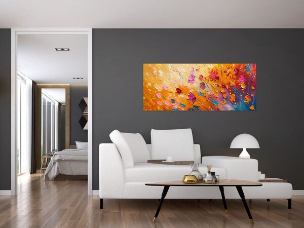 Kép - Színes virágok festése (120x50 cm)