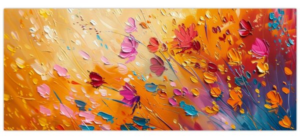 Kép - Színes virágok festése (120x50 cm)