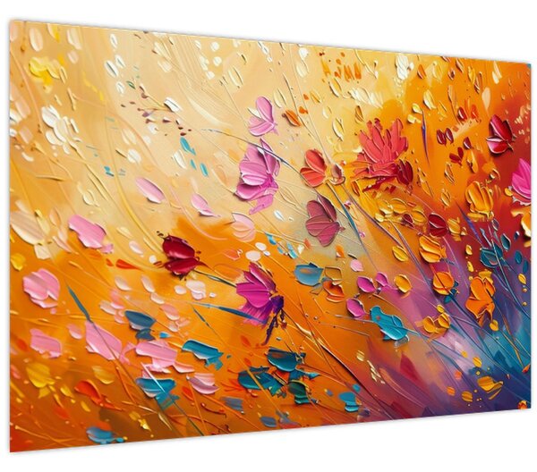 Kép - Színes virágok festése (90x60 cm)