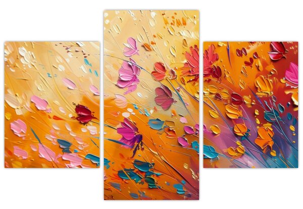 Kép - Színes virágok festése (90x60 cm)