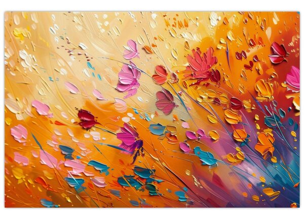Kép - Színes virágok festése (90x60 cm)