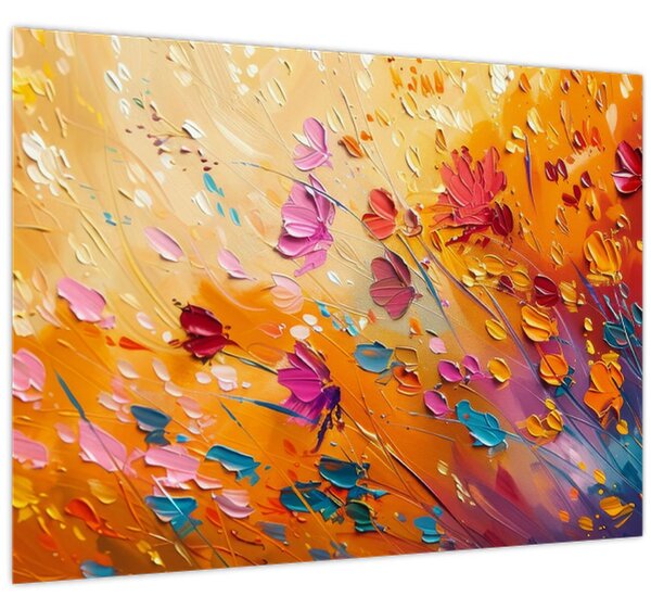 Kép - Színes virágok festése (70x50 cm)