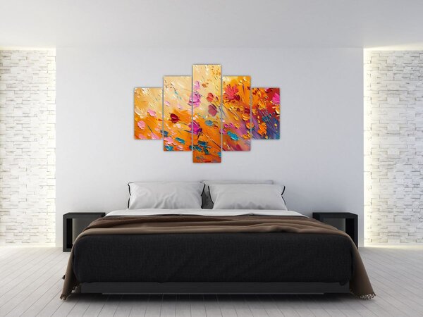 Kép - Színes virágok festése (150x105 cm)