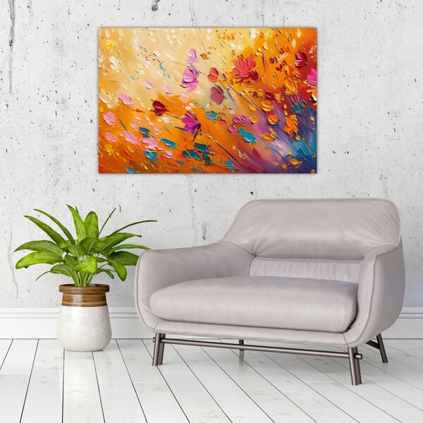 Kép - Színes virágok festése (90x60 cm)