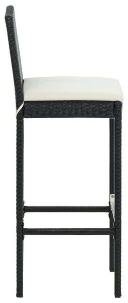 VidaXL Polyrattan Bárszék - 6 db - Fekete