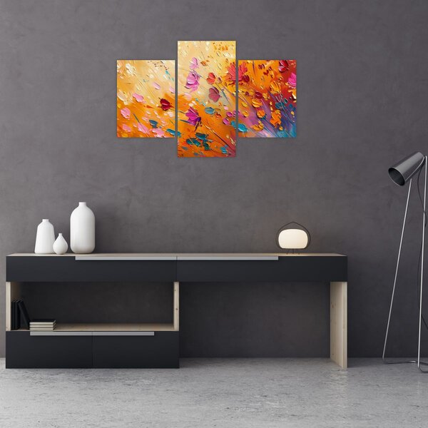 Kép - Színes virágok festése (90x60 cm)