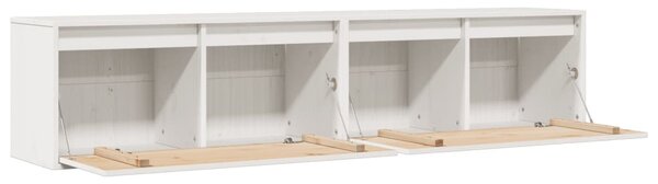 2 db fehér tömör fenyőfa faliszekrény 80 x 30 x 35 cm