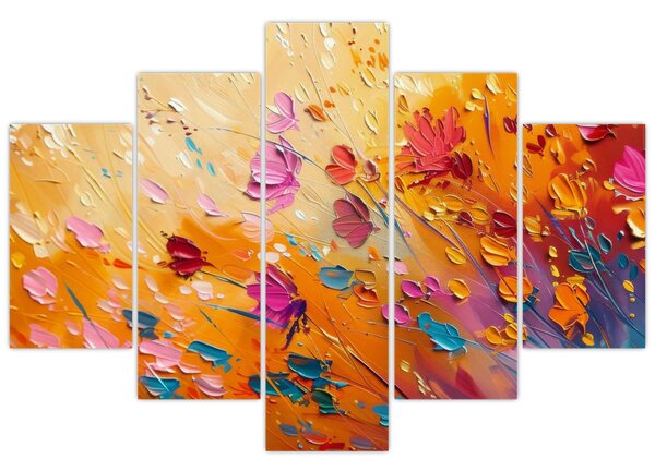 Kép - Színes virágok festése (150x105 cm)
