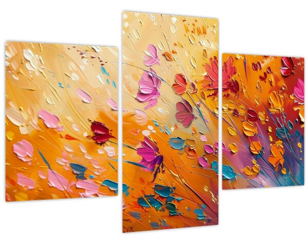 Kép - Színes virágok festése (90x60 cm)