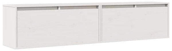 2 db fehér tömör fenyőfa faliszekrény 80 x 30 x 35 cm