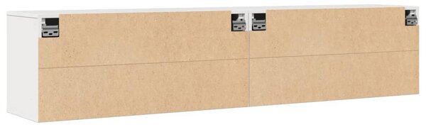 2 db fehér tömör fenyőfa faliszekrény 80 x 30 x 35 cm