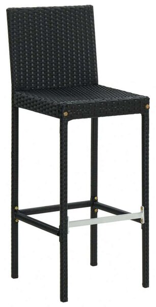 VidaXL Polyrattan Bárszék - 6 db - Fekete