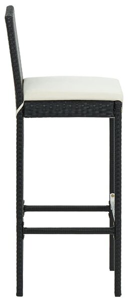 VidaXL Polyrattan Bárszék - 6 db - Fekete