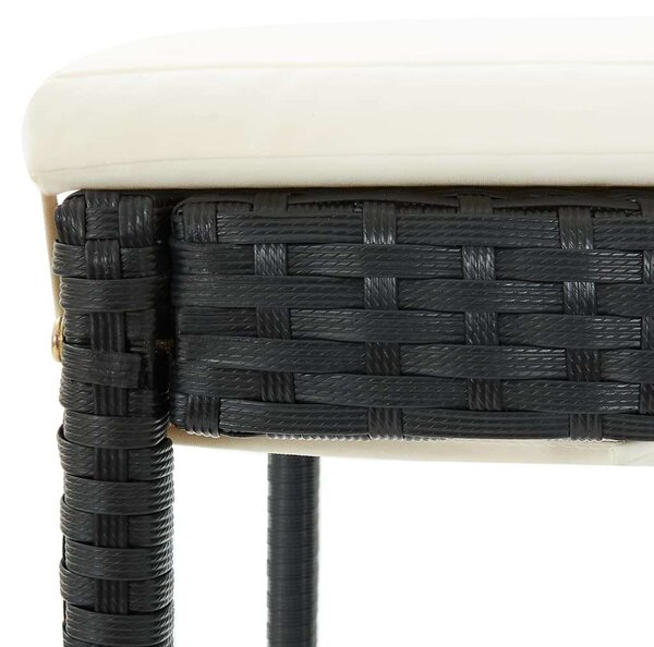 VidaXL Polyrattan Bárszék - 6 db - Fekete