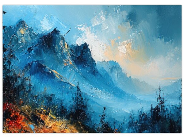 Kép - Hegyek festése (70x50 cm)