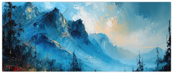 Kép - Hegyek festése (120x50 cm)