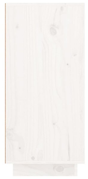 Fehér tömör fenyőfa tálalószekrény 111 x 34 x 75 cm
