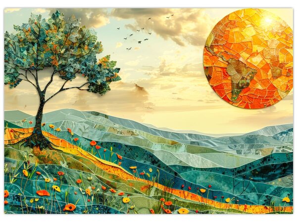 Kép - Tájkép illusztráció (70x50 cm)