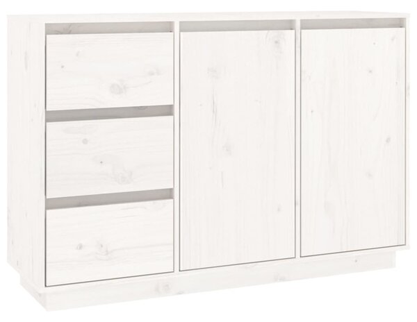 Fehér tömör fenyőfa tálalószekrény 111 x 34 x 75 cm