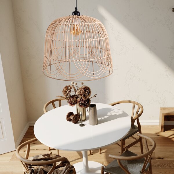 Toolight Toollight Boho, mennyezeti lámpa 40cm 1xE27 APP1352-1CP, fekete-natúr barna, OSW-05765