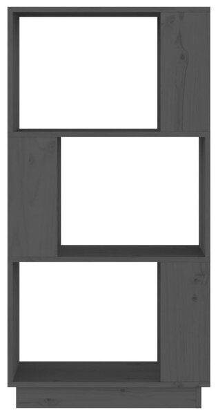 Szürke tömör fenyőfa könyvszekrény/térelválasztó 51x25x101 cm