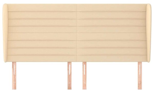 VidaXL Fejtámla - Szövet - Krémszín - 183x23x118/128cm