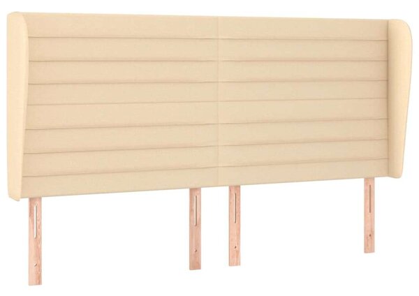 VidaXL Fejtámla - Szövet - Krémszín - 183x23x118/128cm