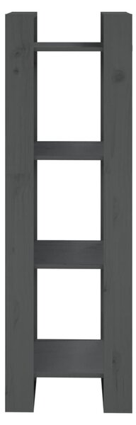 Szürke tömör fenyőfa könyvszekrény/térelválasztó 41x35x125 cm