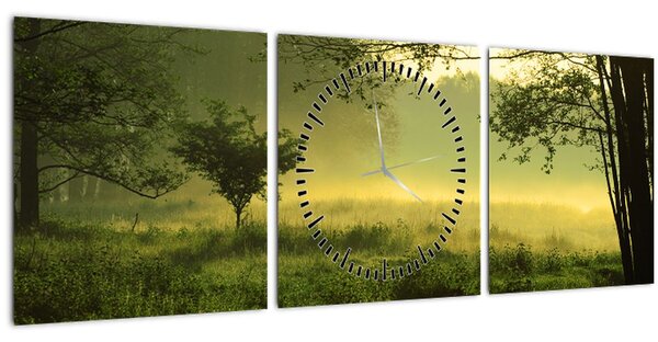Kép - Ébredő erdő (órával) (90x30 cm)