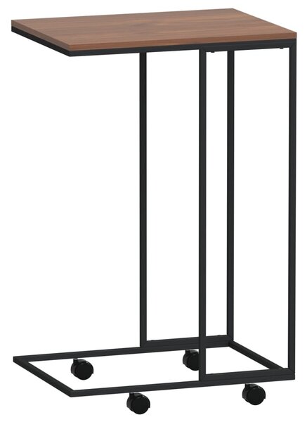 Fekete szerelt fa kisasztal kerekekkel 40 x 30 x 63,5 cm