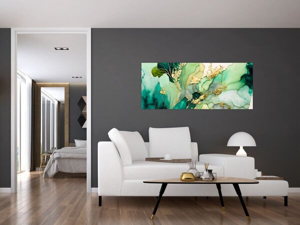 Kép - Zöld absztrakció (120x50 cm)
