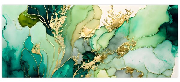 Kép - Zöld absztrakció (120x50 cm)