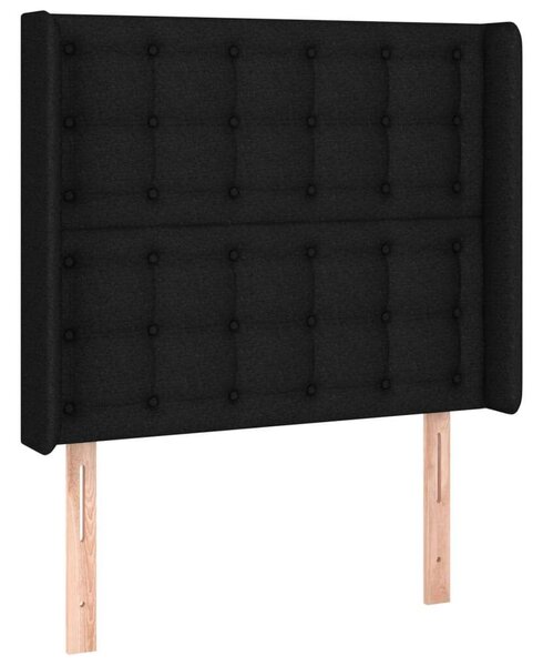 VidaXL Fekete Szövet LED Fejtámla - 93x16x118/128cm