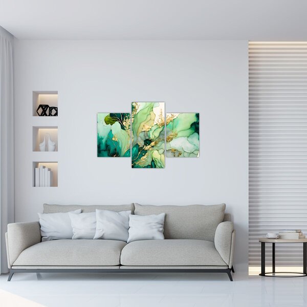 Kép - Zöld absztrakció (90x60 cm)