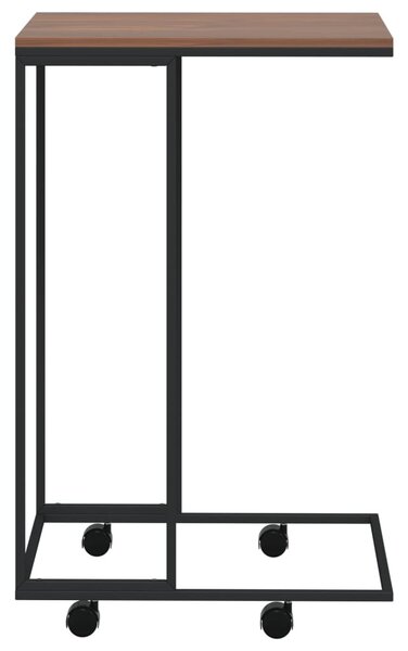 Fekete szerelt fa kisasztal kerekekkel 40 x 30 x 63,5 cm