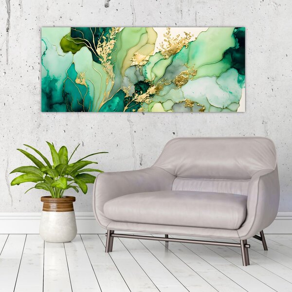 Kép - Zöld absztrakció (120x50 cm)