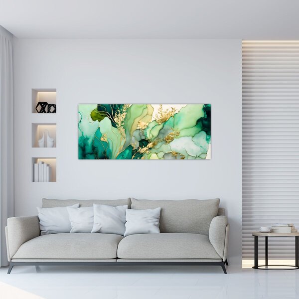 Kép - Zöld absztrakció (120x50 cm)